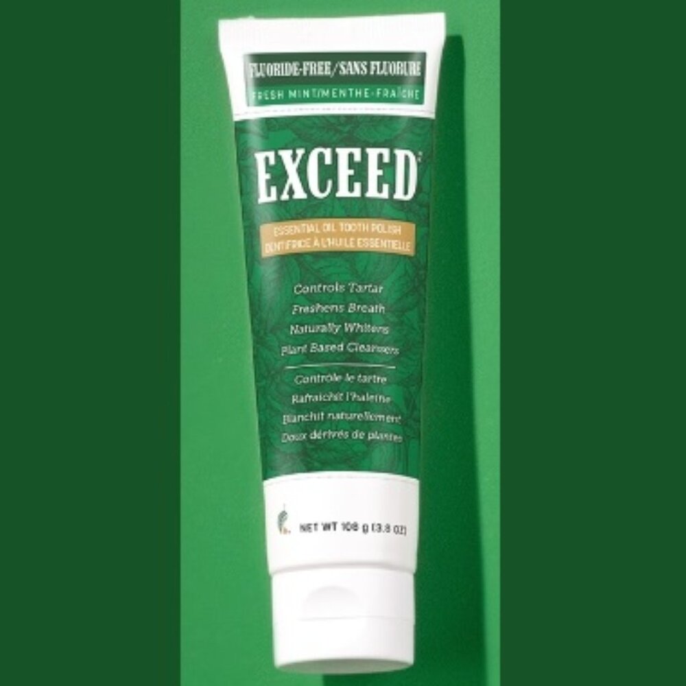 Exceed Essential Oil Tooth Polish Fresh Mint Fluoride-Free 3.8oz Controls Tartar